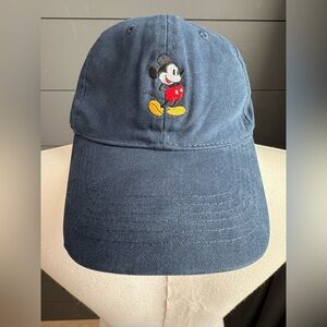 Disney Navy Adjustable Hat Cap with Embroidered Mickey Mouse Dad Park Unisex